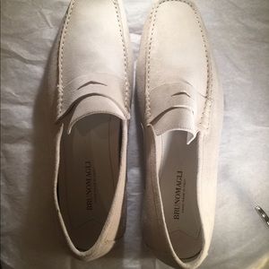 NEW Bruno Magli Men’s White Suede Loafers Size 13